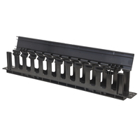 [6041651000] Intellinet 19" Cable Management Panel - 19" Rackmount Cable Manager - 1U - with Cover - Black - Cable management panel - Black - Plastic - 1U - 19" - 48.3 cm (19")