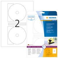 HERMA CD-Etiketten Maxi A4 Ø 116 mm weiß Papier matt blickdicht 50 St. - Weiß - Selbstklebendes Druckeretikett - A4 - Papier - Laser/Inkjet - Dauerhaft