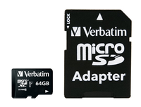 [2809088000] Verbatim Premium - 64 GB - MicroSDXC - Klasse 10 - 70 MB/s - Schwarz