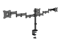 [5641383000] Equip 13"-27" Articulating Triple Monitor Desk Mount Bracket - Clamp - 24 kg - 33 cm (13") - 68.6 cm (27") - 100 x 100 mm - Black