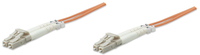 [1249155000] Intellinet Fiber Optic Patch Cable - OM1 - LC/LC - 1m - Orange - Duplex - Multimode - 62.5/125 µm - LSZH - Fibre - Lifetime Warranty - Polybag - 1 m - OM1 - LC - LC