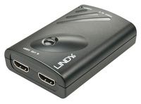 Lindy DP 1.2 to 2x HDMI Converter with Expander Function - DisplayPort - HDMI - 1920 x 1080 (HD 1080) - 3840 x 1080 - 3840 x 2160 - 1080p - 2160p - Black - 4K Ultra HD