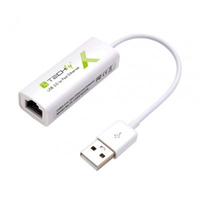 [8733798000] Techly IDATA-ADAP-USB2TY2 - Wired - USB - Ethernet - 100 Mbit/s - White