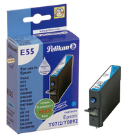 [736345000] Pelikan Druckerpatrone E55 ersetzt Epson T0712 - cyan - 9 ml - Cyan - Epson Stylus D120 - D78 - D92 - DX4000 - DX4050 - DX4400 - DX4450 - DX5000 - DX5050 - DX6000 - DX6050,... - 1 Stück(e) - Tintenstrahldrucker - T071240 - 7 mm