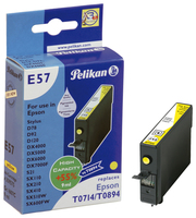 [736347000] Pelikan Druckerpatrone E57 Epson T0714 - gelb - 9 ml - Tinte auf Pigmentbasis - Gelb - Epson Stylus D120 - D78 - D92 - DX4000 - DX4050 - DX4400 - DX4450 - DX5000 - DX5050 - DX6000 - DX6050,... - 1 Stück(e) - Tintenstrahldrucker - T071440