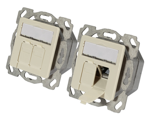 EFB Elektronik Datendose Cat.6A 500MHz rechts/links, Unterputz, 2xRJ45, RAL9010