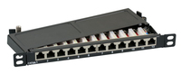 EFB Elektronik Mini-Patchpanel STP 12xRJ45 Cat.6A, 10“ 0,5HE, RAL9005 schwarz