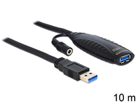 [3017415000] Delock USB3.0-A - USB3.0-A - 10m - 10 m - USB A - USB A - USB 3.2 Gen 1 (3.1 Gen 1) - Männlich/Weiblich - Schwarz