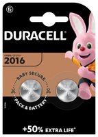 [5338792000] Duracell 2016 - Single-use battery - CR2016 - Lithium - 3 V - 2 pc(s) - Silver