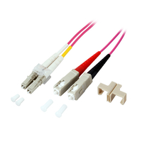 EFB Elektronik LC-SC 50/125µ - 0.5 m - OM4 - LC - SC - Male/Male - Pink