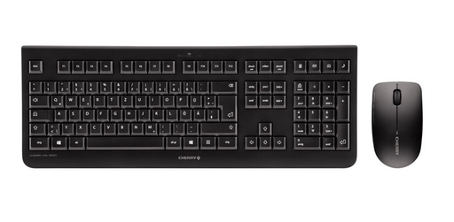 Cherry DW 3000 - Keyboard - 1,200 dpi Optical - 3 keys AZERTY - Black