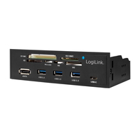 [7786636000] LogiLink UA0341 - CF,MS Micro (M2),Memory Stick (MS),MicroSD (TransFlash),SD,xD - Black - 5.25" - 5000 Mbit/s - RoHS - CE - SATA