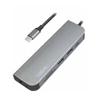[7786633000] LogiLink UA0343 - USB 3.2 Gen 1 (3.1 Gen 1) Type-C - HDMI,USB 3.2 Gen 1 (3.1 Gen 1) Type-A,USB 3.0 (3.1 Gen 1) Type-C - MicroSD (TransFlash),SD - Aluminium - Android - 1 Stück(e)