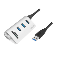 [7786634000] LogiLink CR0045 - USB 3.2 Gen 1 (3.1 Gen 1) Type-A - USB 3.2 Gen 1 (3.1 Gen 1) Type-A - MicroSD (TransFlash),SD - 5000 Mbit/s - Silber - Aluminium