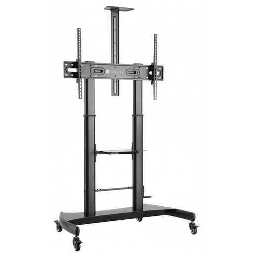 Techly Steel Trolley Floor Support with adjustable height - for TV from 60'' to 100'' - 100 kg - 152.4 cm (60") - 2.54 m (100") - 1000 x 600 mm - 1270 - 1570 mm - -10 - 5°