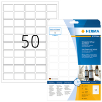 [3144198000] HERMA Labels hard-wearing A4 37x25 mm white strong adhesion film matt weatherproof 1250 pcs. - White - Self-adhesive printer label - A4 - Laser - Permanent - Matte