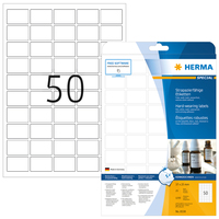 HERMA Labels hard-wearing A4 37x25 mm white strong adhesion film matt weatherproof 1250 pcs. - White - Self-adhesive printer label - A4 - Laser - Permanent - Matte