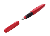 [8023234000] Pelikan Füllhalter Twist P457 Fiery Red M +2TP Bl. - Rot - Rundspitze - Edelstahl - Medium - Beidhändig - Deutschland