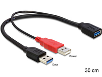 [2372633000] Delock 83176 - 0.3 m - USB A - 2 x USB A - USB 3.2 Gen 1 (3.1 Gen 1) - Male/Female - 5000 Mbit/s