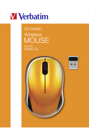 [2762085000] Verbatim Go Nano - Ambidextrous - RF Wireless - 1600 DPI - Orange