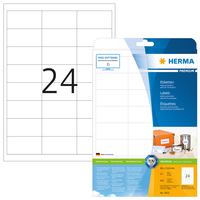 HERMA Labels Premium A4 66x33.8 mm white paper matt 600 pcs. - White - Self-adhesive printer label - A4 - Paper - Laser/Inkjet - Permanent