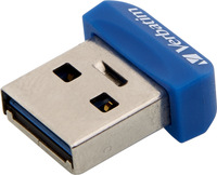 [3916578000] Verbatim Store 'n' Stay NANO - USB 3.0 Drive 64 GB - Blue - 64 GB - USB Type-A - 3.2 Gen 1 (3.1 Gen 1) - Cap - 3 g - Blue