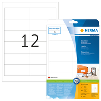 HERMA Labels Premium A4 97x42.3 mm white paper matt 300 pcs. - White - Self-adhesive printer label - A4 - Paper - Laser/Inkjet - Permanent