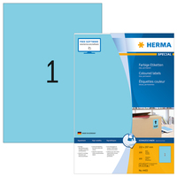 [435351000] HERMA Coloured Labels A4 210x297 mm blue paper matt 100 pcs. - Blue - Rectangle - Permanent - Paper - Matte - Laser/Inkjet