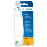 [435516000] HERMA Adressetiketten für Schreibmaschinen endlos leporello-gefalzt 67x35 mm weiß Papier matt 250 St. - Weiß - Papier - Matte - Deutschland - 6,7 cm - 3,5 cm