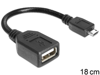[2801410000] Delock USB micro-B - USB 2.0-A - 0.18m - 0,18 m - Micro-USB B - USB A - USB 2.0 - Männlich/Weiblich - Schwarz