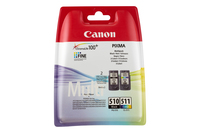 [6282307000] Canon PG-510/CL-511 BK/C/M/Y Ink Cartridge Multipack - Standard Yield - 2 pc(s) - Multi pack