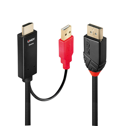 [7829792000] Lindy Video- / Audiokabel - DisplayPort / HDMI - DisplayPort (M) bis USB, HDMI (M)