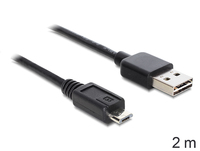 [2927225000] Delock EASY-USB 2.0-A - USB 2.0 micro-B - 2m - 2 m - USB A - Micro-USB B - USB 2.0 - Male/Male - Black