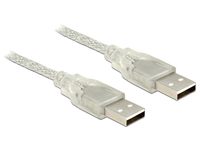 [4743326000] Delock 0.5m - 2xUSB2.0-A - 0.5 m - USB A - USB A - USB 2.0 - Male/Male - Transparent