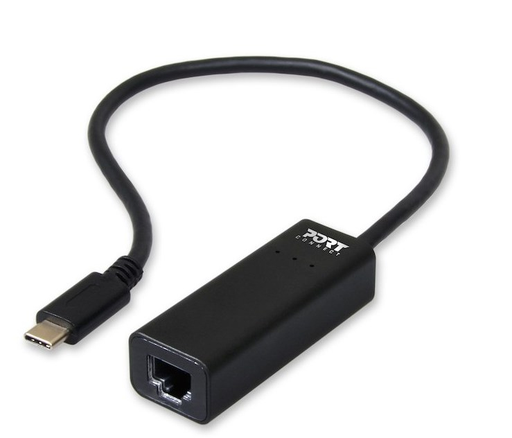 [6150456000] PORT Designs 900126 - 0,3 m - USB C - RJ-45 - Schwarz