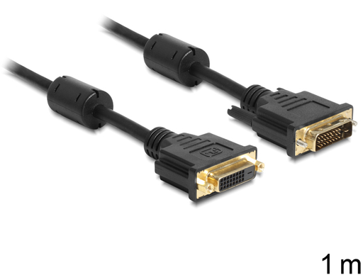 [2673820000] Delock DVI-D/DVI-D 1m - 1 m - DVI-D - DVI-D - Black - Gold - Male/Female