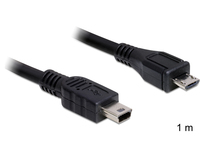[2413621000] Delock 1m USB2.0 microB/miniB - 1 m - Micro-USB B - Mini-USB B - USB 2.0 - Männlich/Männlich - Schwarz