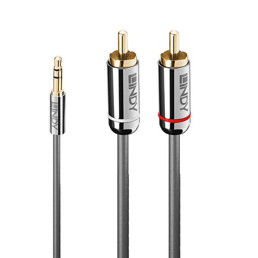 [6653888000] Lindy 35332 Audio-Kabel 0,5 m 3.5mm 2 x RCA Anthrazit