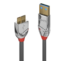 [6392201000] Lindy 3m USB 3.0 Type A to Micro-B Cable - Cromo Line - 3 m - USB A - Micro-USB B - USB 3.2 Gen 1 (3.1 Gen 1) - 5000 Mbit/s - Grey