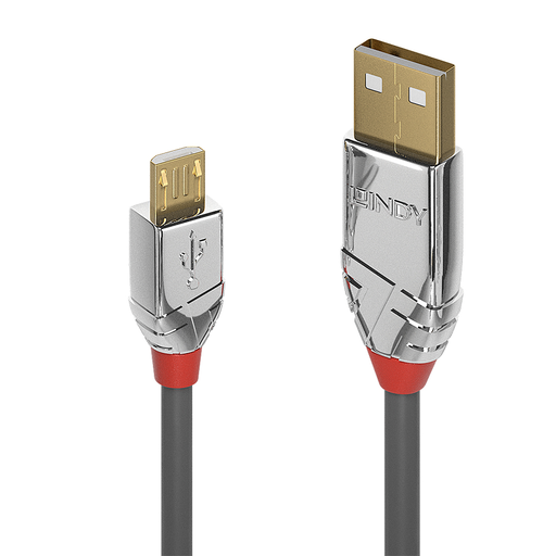 Lindy 36651 USB Kabel 1 m USB A Micro-USB B Männlich Grau