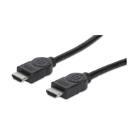 Manhattan HDMI Cable - 4K@30Hz (High Speed) - 3m - Male to Male - Black - Equivalent to HDMM3M - Ultra HD 4k x 2k - Fully Shielded - Gold Plated Contacts - Lifetime Warranty - Polybag - 3 m - HDMI Type A (Standard) - HDMI Type A (Standard) - 3D - 10.2 Gbit/s - Blac