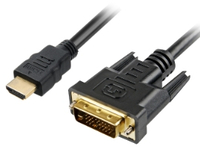 Sharkoon 1m - HDMI/DVI-D - 1 m - HDMI - DVI-D - Male - Male - 1920 x 1080 pixels