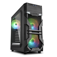 [7427167000] Sharkoon VG7-W RGB - Midi Tower - PC - Black - ATX - micro ATX - Mini-ATX - Acrylic - Multi