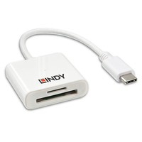 [4985454000] Lindy USB 3.1 Type C SD/microSD Card Reader - MicroSD (TransFlash) - SD - White - 5000 Mbit/s - Acrylonitrile butadiene styrene (ABS) - 2000 GB - USB 3.2 Gen 1 (3.1 Gen 1) Type-C