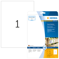 HERMA Labels A4 210x297 mm white extra strong adhesion paper matt 25 pcs - White - Self-adhesive printer label - A4 - Paper - Laser/Inkjet - Permanent