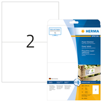 HERMA Labels A4 210x148 mm white extra strong adhesion paper matt 50 pcs. - White - Rectangle - Permanent - Paper - Matte - Laser/Inkjet