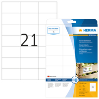 [1368069000] HERMA Labels A4 70x42,3 mm white extra strong adhesion paper matt 525 pcs - White - Self-adhesive printer label - A4 - Paper - Laser/Inkjet - Permanent