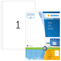 [1368050000] HERMA Labels Premium A4 200x297 mm white paper matt 100 pcs. - White - Rectangle - Permanent - Paper - Matte - Laser/Inkjet
