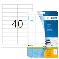 [1368046000] HERMA Etiketten Premium A4 48.5x25.4 mm weiß Papier matt 1000 St. - Weiß - Selbstklebendes Druckeretikett - A4 - Papier - Laser/Inkjet - Dauerhaft