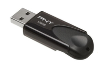 PNY Attaché 4 2.0 128GB - 128 GB - USB Type-A - 2.0 - 25 MB/s - Slide - Black